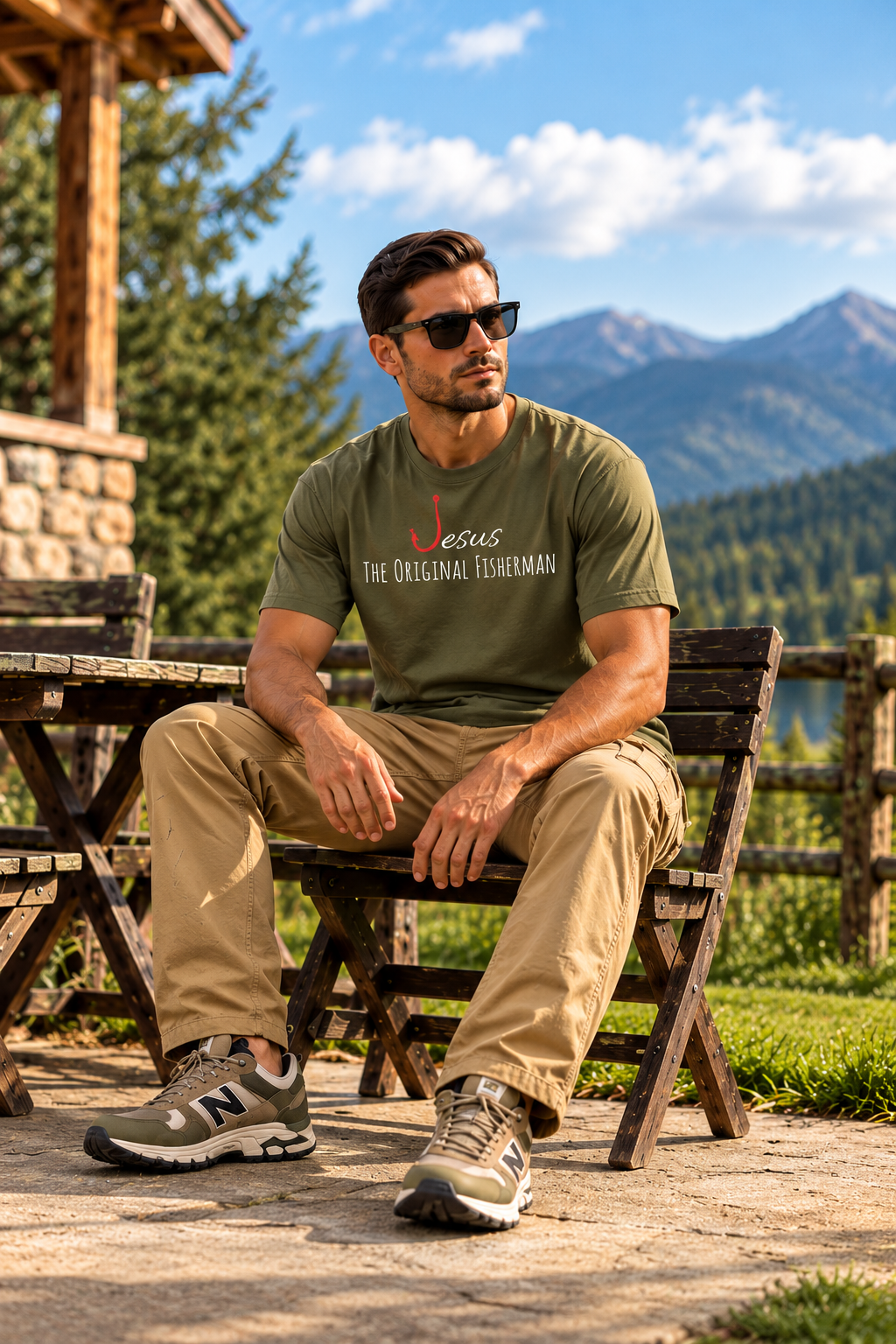 Jesus The Original Fisherman - Military Green